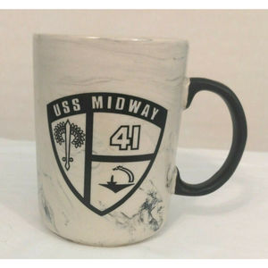 CV-41 USS Midway Coffee Mug Aircraft Carrier Navy San Diego CA military marble